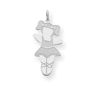    925 Sterling Silver Girls Ballerina Tutu Charm Pendant Jewelry