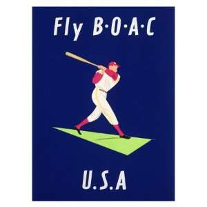 British Airways BOAC Fly U.S.A. Giclee Poster Print, 32x44  