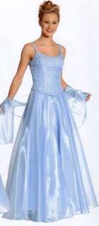 Ball Gown Dress Party Prom Evening Aqua Cocktail 2X 16  
