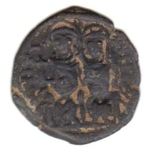  ancient Byzantine coin Emperor Justin I and Sophia, 565 