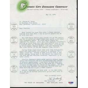  Moe Drabowsky Signed 1980 Typed Baseball Letter PSA COA 