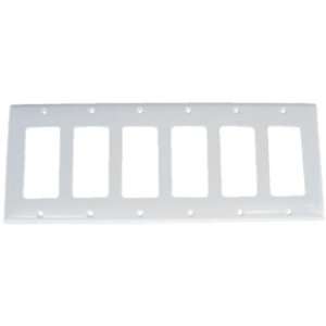  IEC White Plastic Six Gang Wall Plate with 6 Decora 