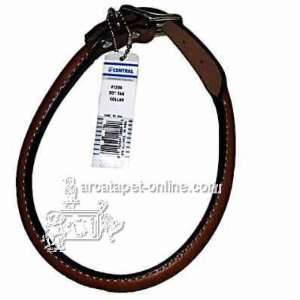  Circle T Leather Dog Collar Rolled Tan 20 inch Pet 