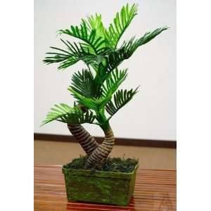 Artificial Twisted Desk Table Top Silk Palm Tree 