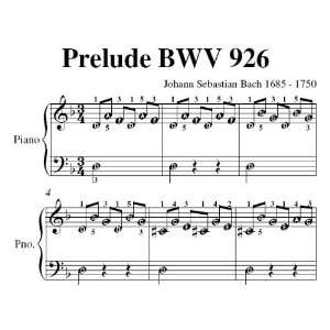   BWV 926 Bach Easy Piano Sheet Music Johann Sebastian Bach Books