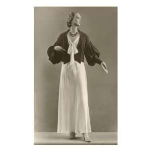  Twenties Mannequin in Black and White Dress Premium Poster 