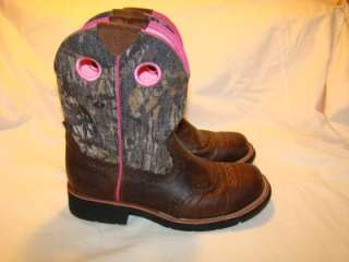 Womens 8.5 B cowboy Boots Ariat Fatbaby camo mossy oak FR S/H $.99 NO 