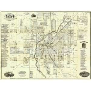  DENVER COLORADO (CO) LANDOWNER MAP 1879