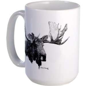  Bull Moose Large Mug by  