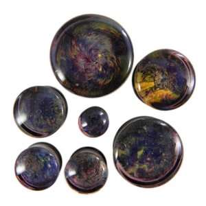  Nebula Double Flare Planet Glass Plugs   5/8   Sold As A 
