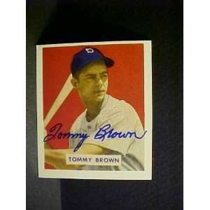Tommy Brown Brooklyn Dodgers #178 1949 Bowman Reprint Signed Baseball 