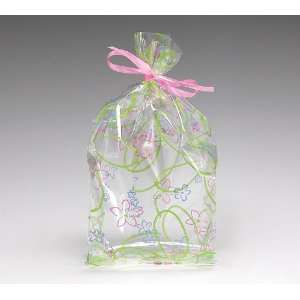   Spring Blooms Flower Cello Birthday Baby Shower Favor Gift Bag 7x3x2