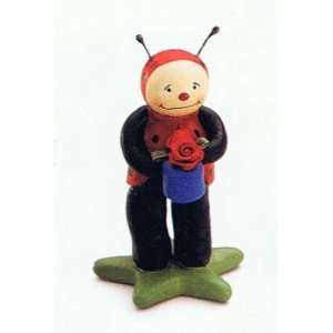 Buzz In The Garden Ladybug Holding Rose 