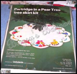   Partridge In A Pear Tree Felt Tree Skirt Christmas Kit  Twelve Days of