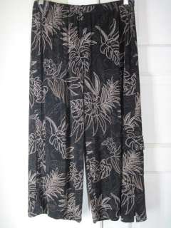 CHICOS TRAVELERS Slinky Ferns Cropped Pants 2 M L  