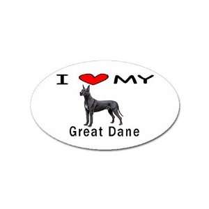  I Love My Great Dane Oval Magnet