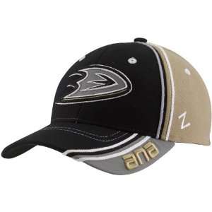  Zephyr Anaheim Ducks Black Gold Slash Z Fit Hat Sports 