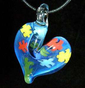 AUTISM AWARENESS puzzle SYMBOL BY CRISANTI GLASS beads  