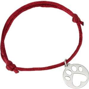 85145 Silver Red Bracelet Our Cause For Paws Dog Paw Charm On Red Cord 
