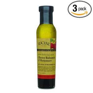 Lucini Cherry Balsamic and Rosemary, 8.5 Ounce Glass Bottle (Pack of 3 