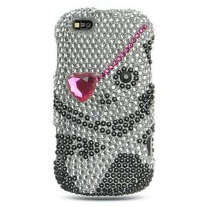  Hard Snap on case With BLACK SILVER SKUL HEART Bling Bling 