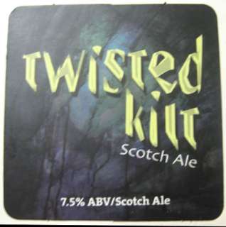 TWISTED KILT SCOTCH ALE Beer COASTER, Mat, DuClaw Brewing, MARYLAND 