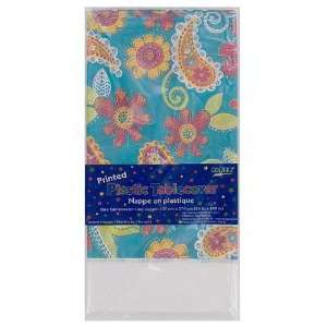  12 Summer Paisley Printed Plastic Table Covers 54x108 
