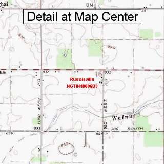  USGS Topographic Quadrangle Map   Russiaville, Indiana 