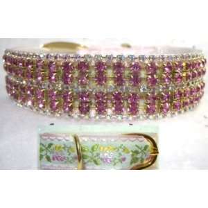   Pink Flowers Collar Size (13 1/2 to 15 neck)