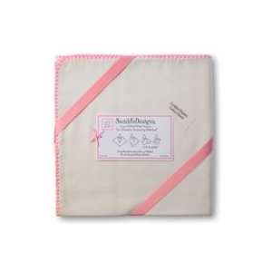 Swaddle Designs ORGANIC Ultimate Recieving Blanket   Bright Pink Trim