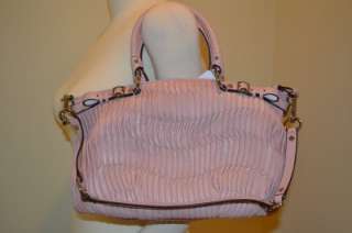   Madison Gathered Leather Sophia Satchel Bag Tuberose Pink NEW  