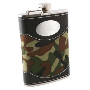 GI Joe 8oz Green Camouflage Wrapped Stainless Steel Hip 