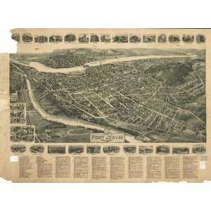    1920 Birds eye map of Port Jervis, New York