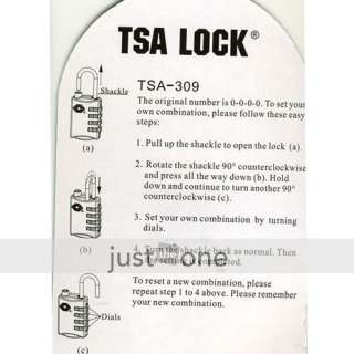 TSA 309 Luggage Suitcase Security Lock 4 Digit Padlock  