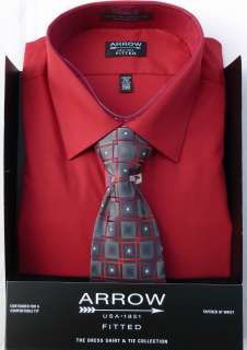   Dress Shirt and Tie Set   True Red Solid Color   MSRP $55  