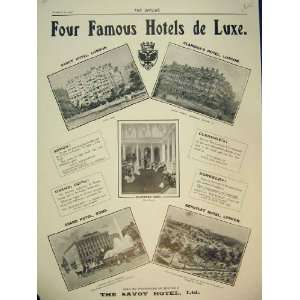  1904 Advert Savoy Hotel ClaridgeS Grand Rome Berkeley 