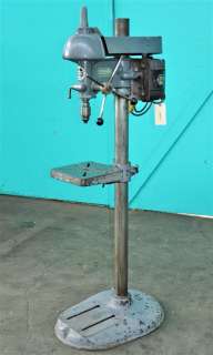 WALKER TURNER 15 FLOOR MODEL SINGLE PHASE DRILL PRESS with DRILL 