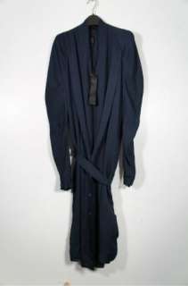 Ilaria Nistri asymmetrical deep blue silk belted dress size 42 Rick 