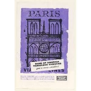   Paris Notre Dame art Bank of America Print Ad (50562)