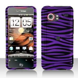 Purple with Black Zebra Pattern Snap on Hard Skin Faceplate Cover Case 
