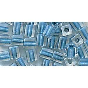  4mm Toho Cube Glass Beads   13gr/Blue Lined Clear