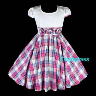   Spring Summer Party Birthday Dress Wears Children Fuchsia SZ 4T X1957C