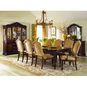   Trestle Table Dining Set with Upholstered Chairs