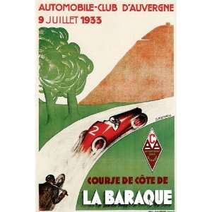 1933 COTE LA BARAQUE AUTOMOBILE CLUB CAR RACE GRAND PRIX RALLY VINTAGE 