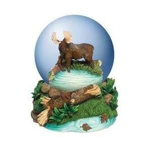 Musical Moose Water Globe / Snow Globe with Beautiful Stream, Great 