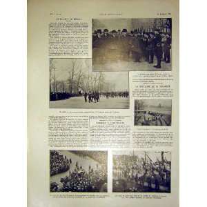  Trench Troops War Military Parade French Print 1915