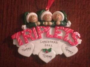 Personalized Baby Boy / Girl Triplets Christmas Ornament  