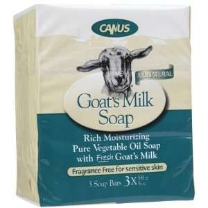 Canus Goats Milk Rich Pure Moisturizing Vegetable Oil Soap, Fragrance 