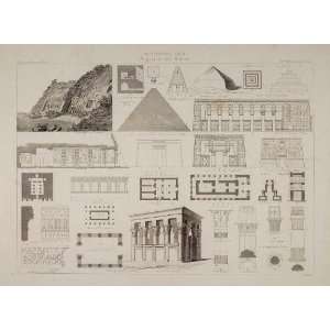  1870 Egypt Nubia Great Pyramid Giza Khufu Lithograph 