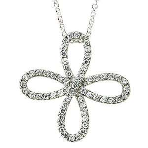  Sterling Silver Equal Bow with Crystal CZ Cubic Zirconia 